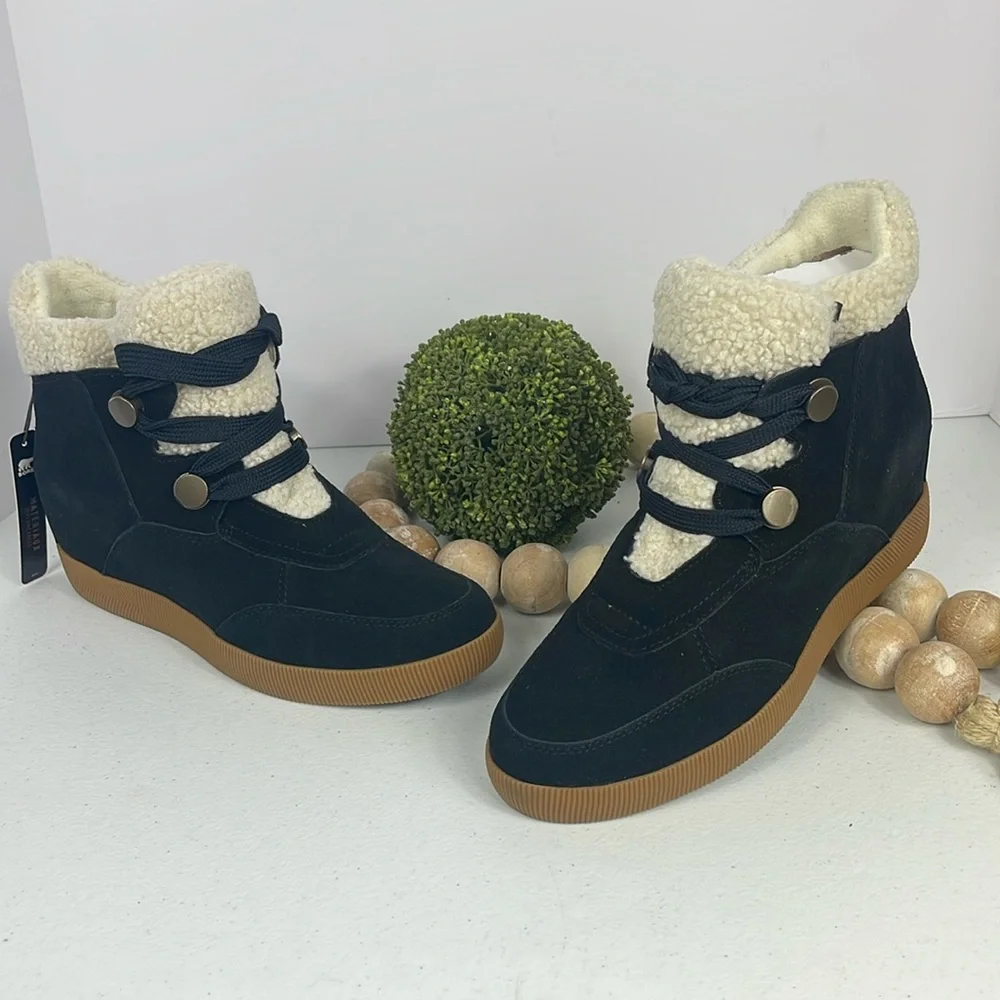 SOREL Out N About Cozy Wedge Size 10 Color Black NWT